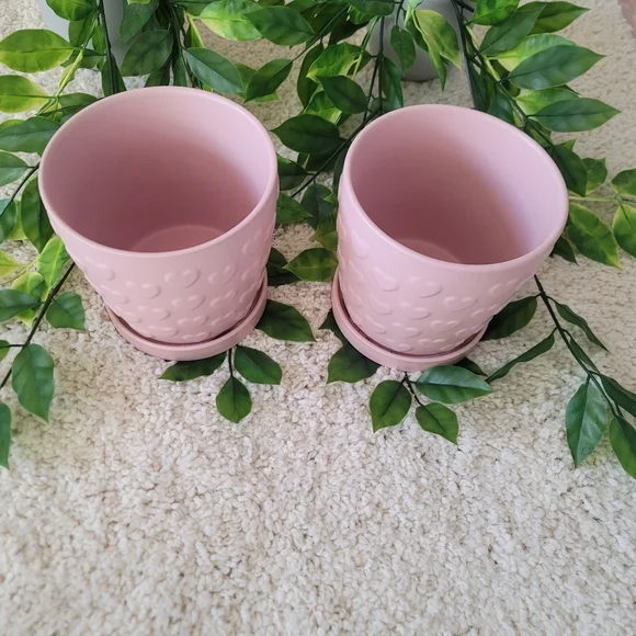 Pink Heart Flower Pots (Set Of 2) - Picture 2 of 6